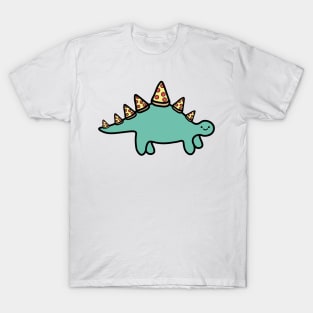 Pepperoni pizza dinosaur cute stegosaurus doodle T-Shirt